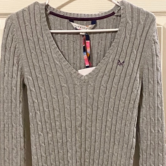 Crew Clothing Co Gray Cable Knit Sweater NWT - Picture 3 of 6
